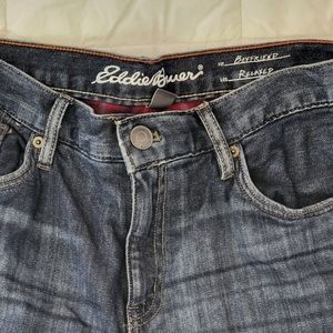 Eddie Bauer relaxed boyfriend fit flannel lined straight leg denim jeans